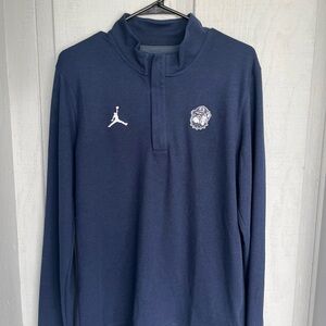 Nike Air Jordan Georgetown Men’s Basketball Pullover Blue 1/4 Zip Medium NWT